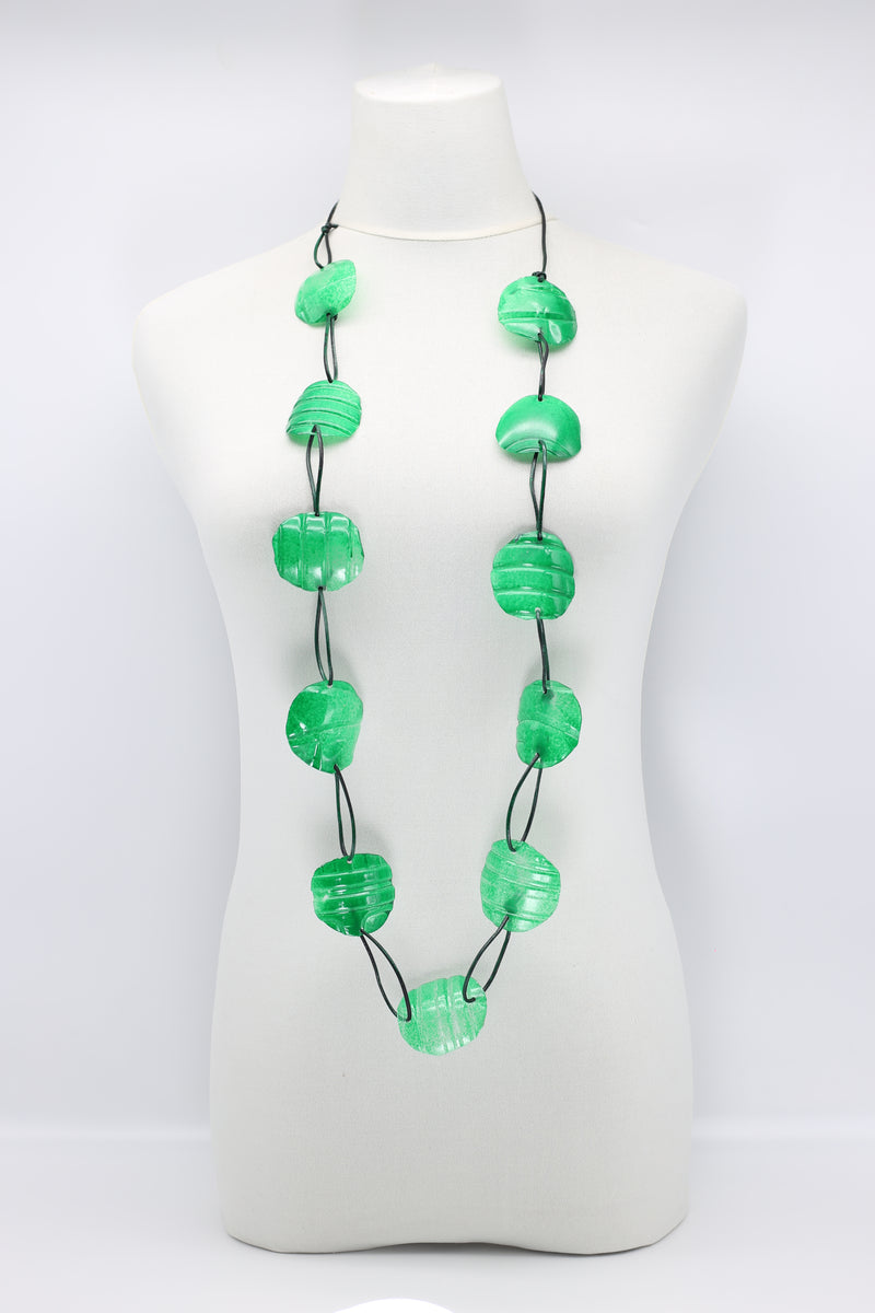 Aqua Plain Necklace - Hand-painted - Large - Jianhui London