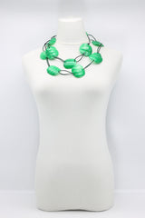 Aqua Plain Necklace - Hand-painted - Large - Jianhui London