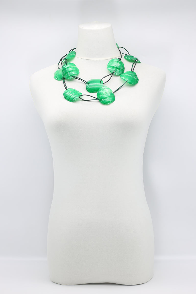 Aqua Plain Necklace - Hand-painted - Large - Jianhui London