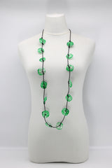 Aqua Lotus Root Necklace - Hand-painted - Small - Jianhui London
