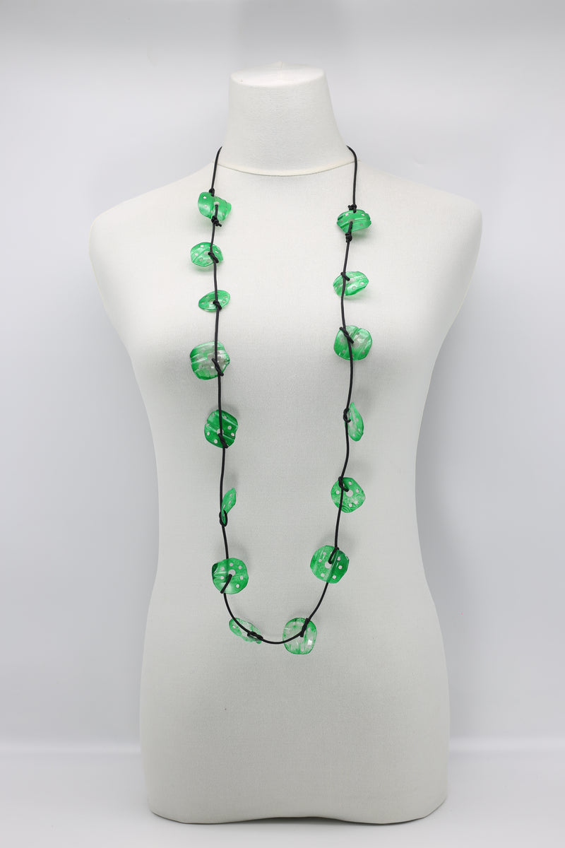 Aqua Lotus Root Necklace - Hand-painted - Small - Jianhui London