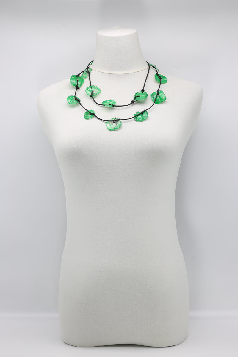 Aqua Lotus Root Necklace - Hand-painted - Small - Jianhui London