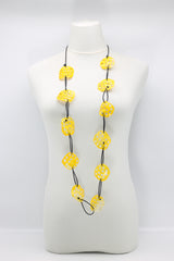 Aqua Lotus Root Necklace - Hand-painted - Large - Jianhui London