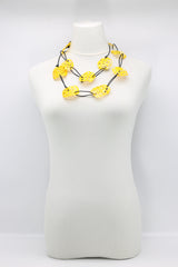 Aqua Lotus Root Necklace - Hand-painted - Large - Jianhui London