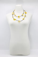 Aqua Lotus Root Necklace - Hand-painted - Small - Jianhui London