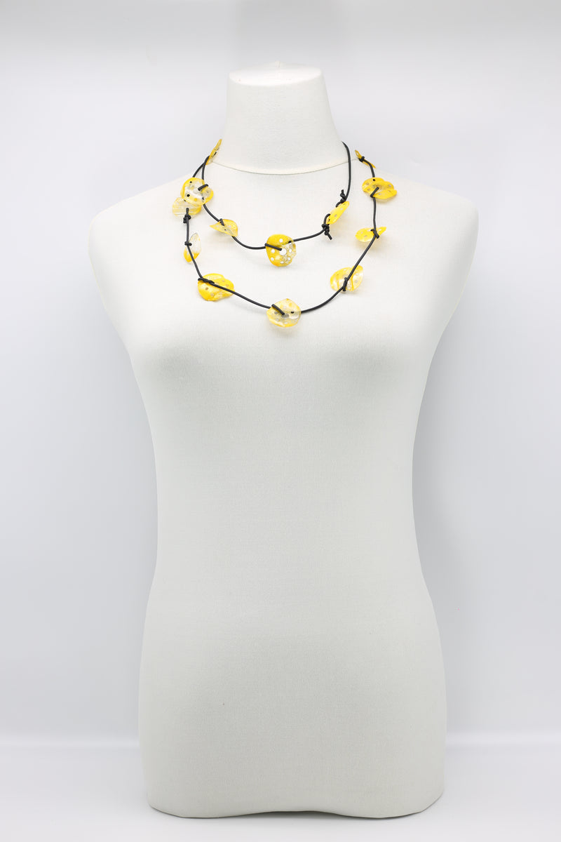 Aqua Lotus Root Necklace - Hand-painted - Small - Jianhui London