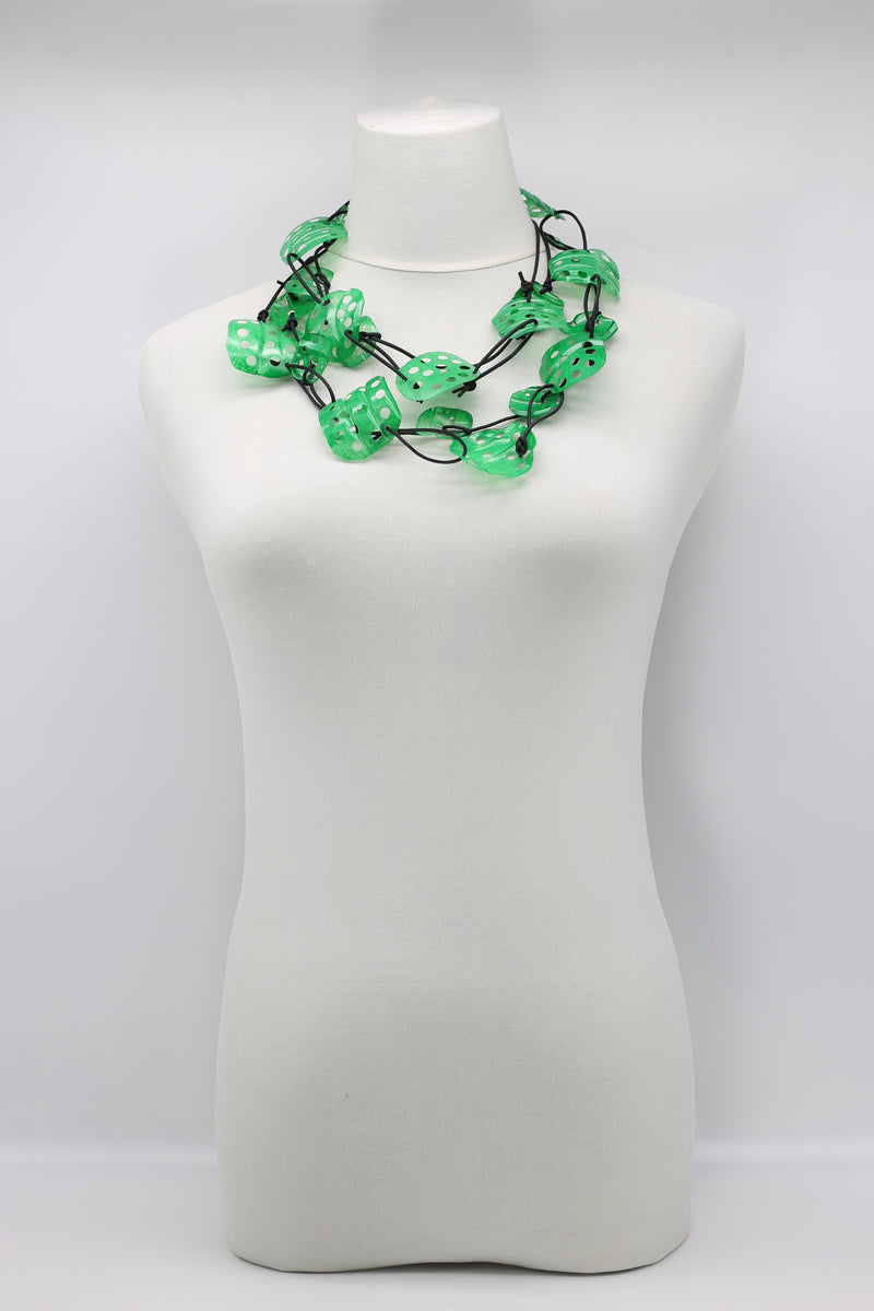 Aqua Lotus Root Necklaces Set - Hand-painted - Jianhui London