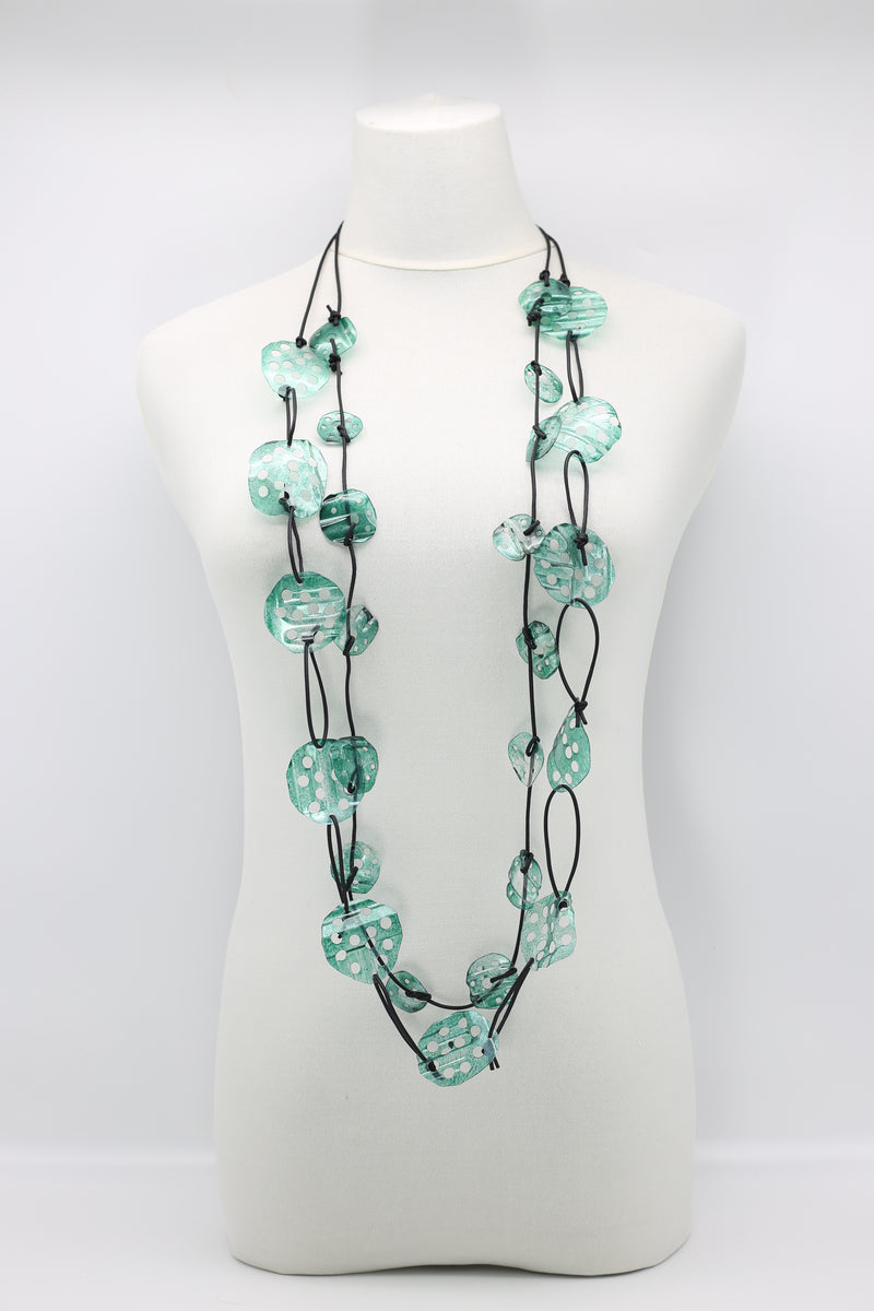 Aqua Lotus Root Necklaces Set - Hand-painted - Jianhui London