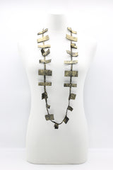 Recycled Leather single strand necklaces - Hand painted - Jianhui London