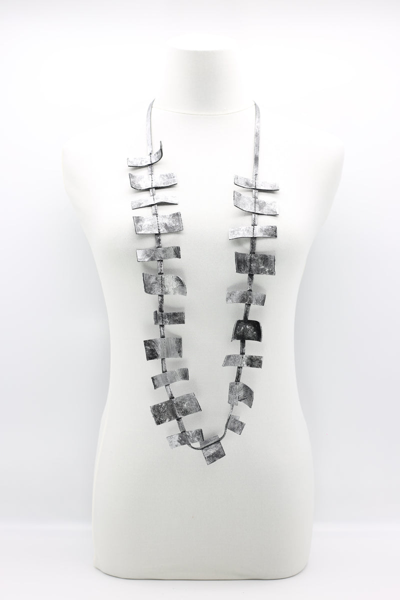 Recycled Leather single strand necklaces - Hand painted - Jianhui London