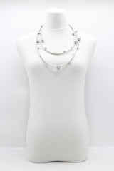 Faux Pearl on Textile Cord Necklace - Small - Jianhui London