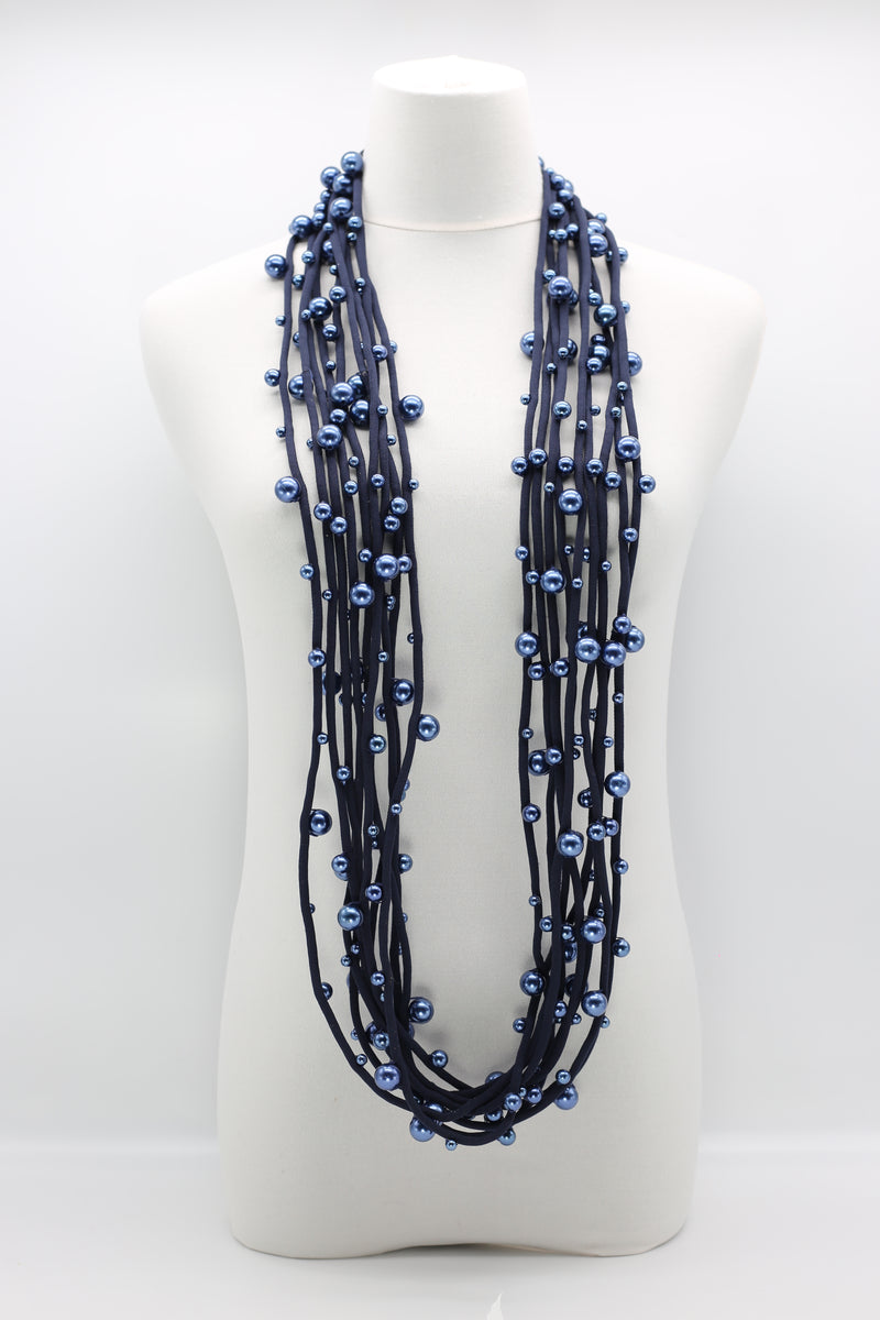 Faux Pearl on Textile Cord Necklace - Small - Jianhui London