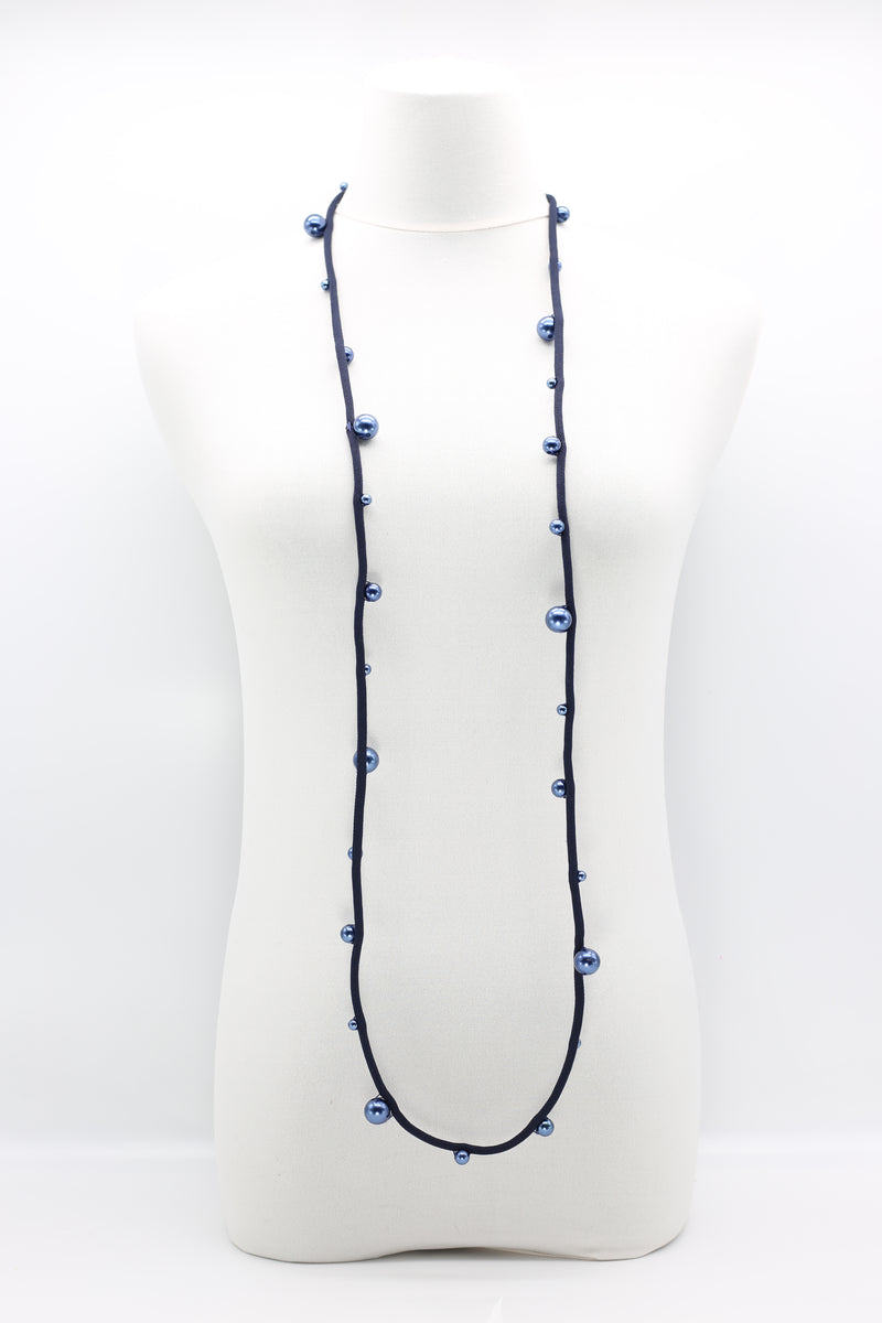 Faux Pearl on Textile Cord Necklace - Small - Jianhui London