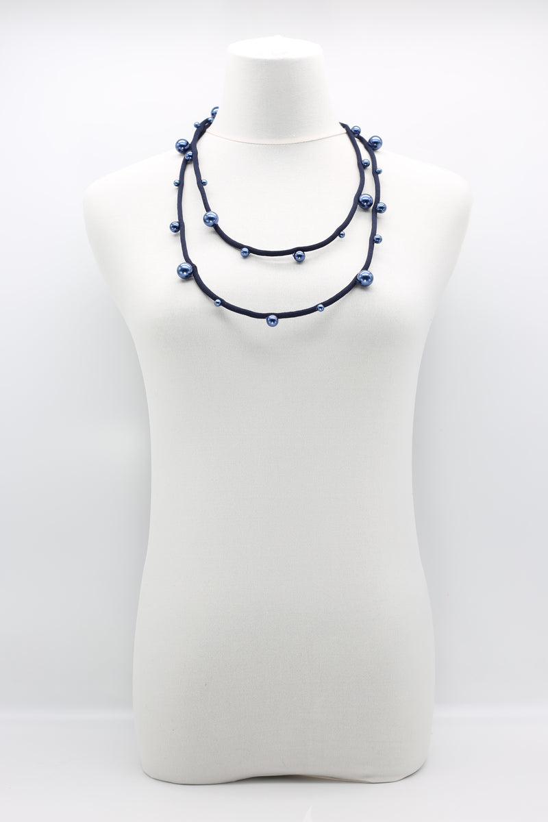 Faux Pearl on Textile Cord Necklace - Small - Jianhui London