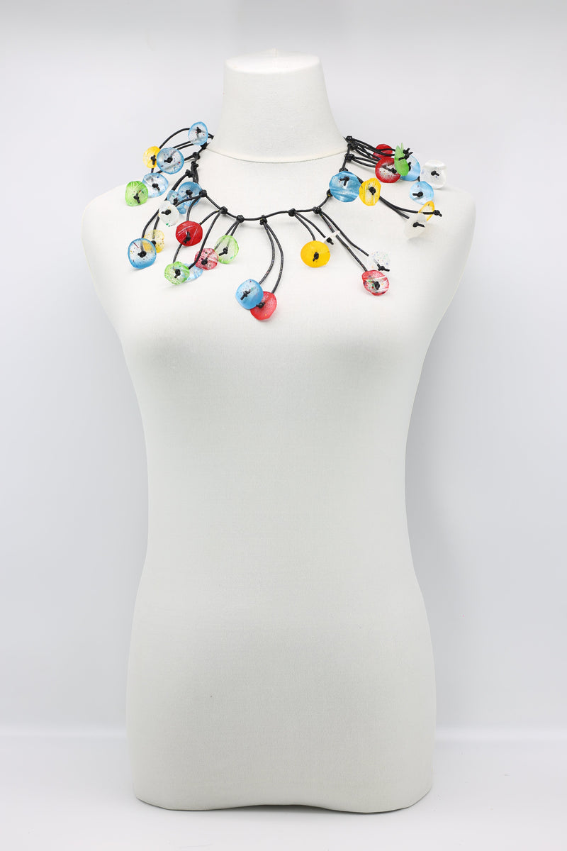 Aqua Water Lily Leaf and Willow tree Necklaces - Hand-painted - Short - Jianhui London