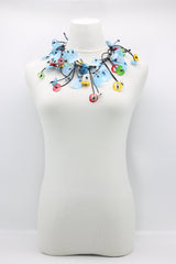 Aqua Water Lily Leaf and Willow tree Necklaces - Hand-painted - Short - Jianhui London