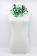 Upcycled plastic bottles - Aqua Willow Tree & Water lily Necklace - Duo- Hand-painted - Jianhui London
