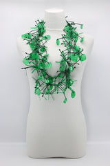 Upcycled plastic bottles - Aqua Willow Tree & Water lily Necklace - Duo- Hand-painted - Jianhui London
