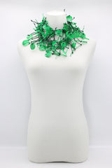 Upcycled plastic bottles - Aqua Willow Tree & Water lily Necklace - Duo- Hand-painted - Jianhui London