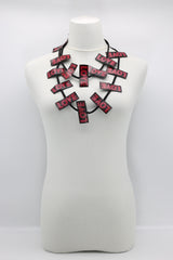 Single-strand leatherette neckalce printed with love - Jianhui London