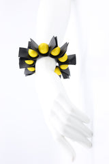 U-shaped Leatherette Ribbons & Round Beads Bracelet - Jianhui London