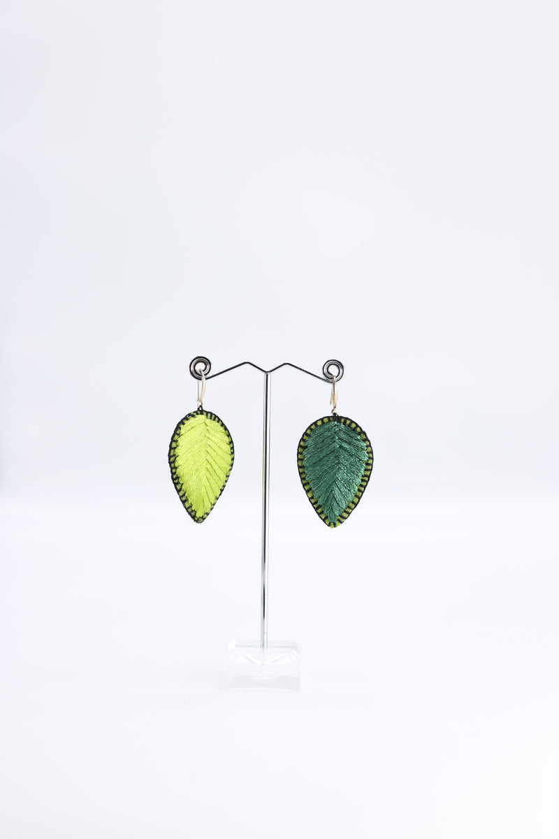 Autumn Leaves Embroidered Earrings - Small - Jianhui London