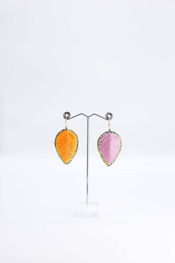 Autumn Leaves Embroidered Earrings - Small - Jianhui London
