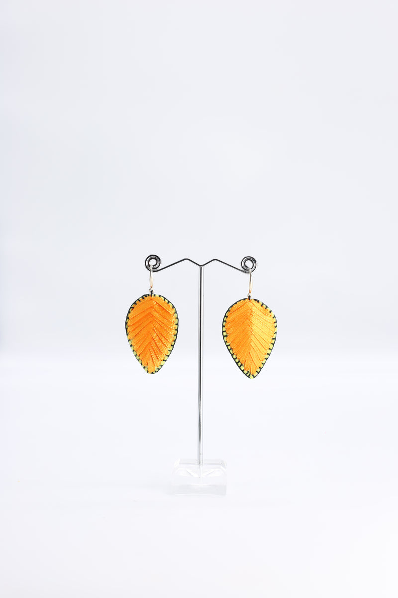 Autumn Leaves Embroidered Earrings - Small - Jianhui London