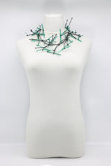 Upcycled plastic bottles - Aqua Willow Tree 7 Necklaces - Hand-painted - short - Jianhui London