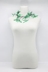 Upcycled plastic bottles - Aqua Willow Tree 7 Necklaces - Hand-painted - short - Jianhui London