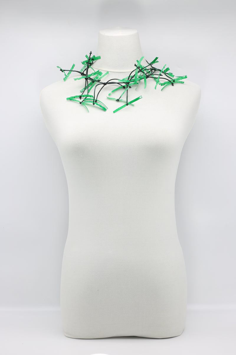 Upcycled plastic bottles - Aqua Willow Tree 7 Necklaces - Hand-painted - short - Jianhui London