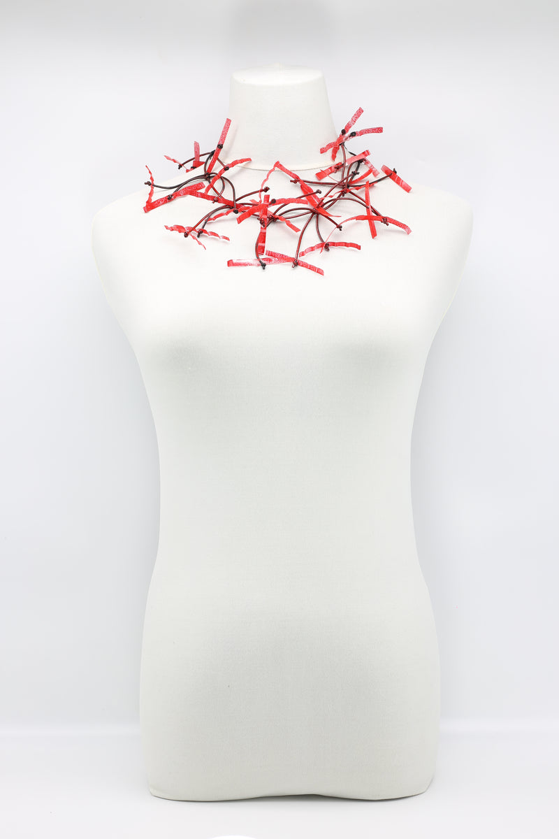 Upcycled plastic bottles - Aqua Willow Tree 7 Necklaces - Hand-painted - short - Jianhui London