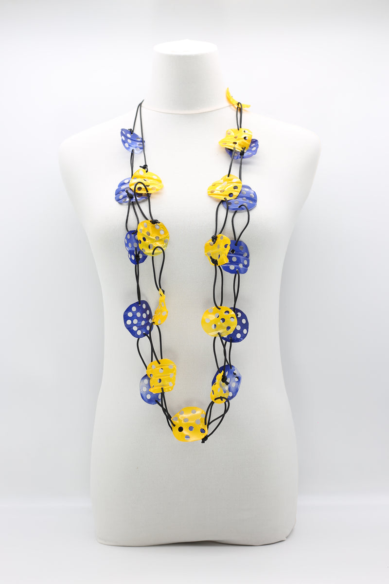 Aqua Lotus Root Necklaces - Hand-painted - Large - Jianhui London