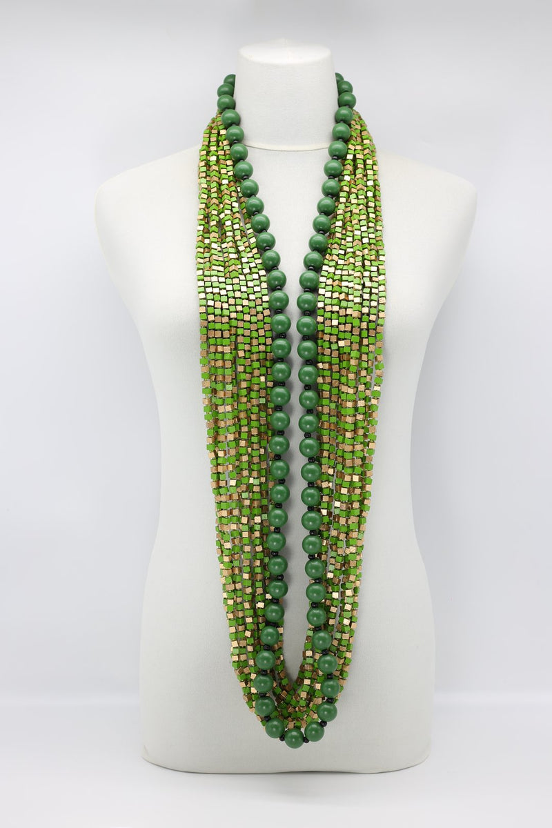 Next Pashmina - Mosaic & Round Beads Necklace Set - Jianhui London