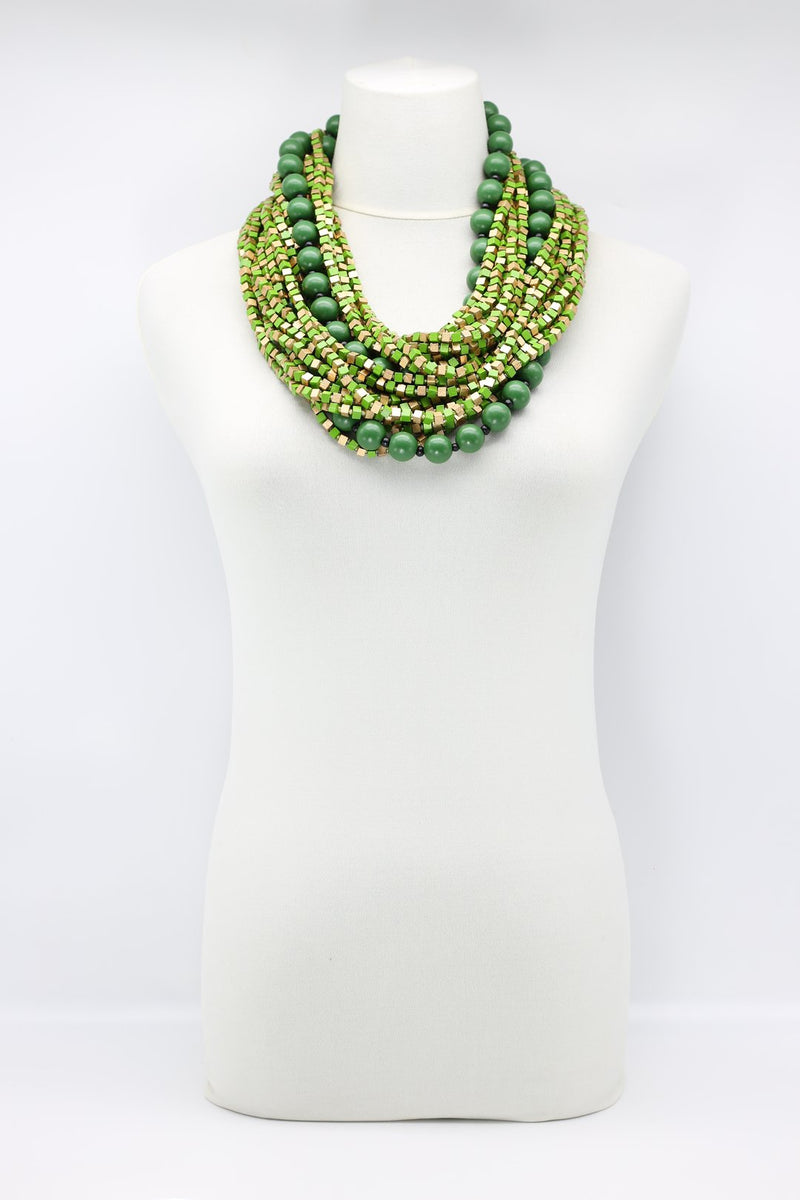 Next Pashmina - Mosaic & Round Beads Necklace Set - Jianhui London