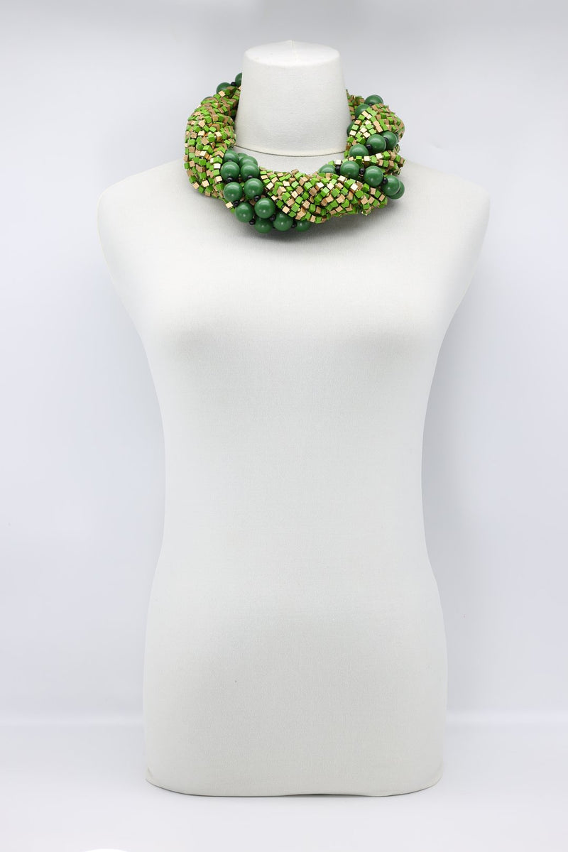 Next Pashmina - Mosaic & Round Beads Necklace Set - Jianhui London