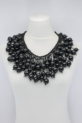 Berry Beads on Hand-woven Leatherette Necklace - Jianhui London