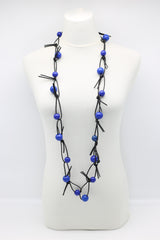 Round Beads on Leatherette Chain Necklaces Set - Jianhui London