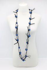Round Beads on Leatherette Chain Necklaces Set - Jianhui London