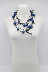 Round Beads on Leatherette Chain Necklaces Set - Jianhui London