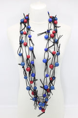 Round Beads on Leatherette Chain Necklaces Set - Jianhui London