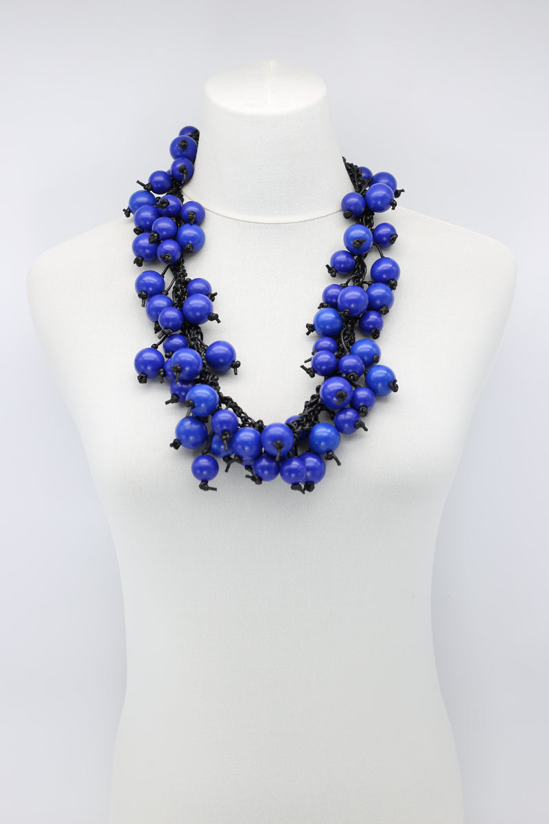 Berry Beads on Cotton Cord Necklace - Long - Jianhui London