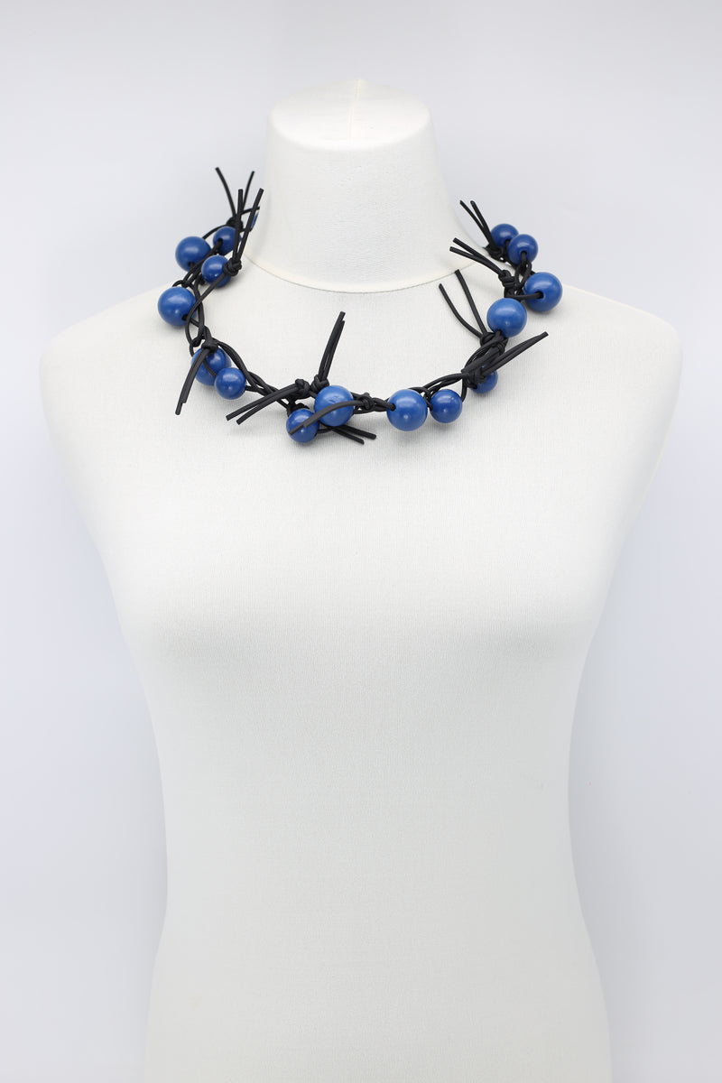 Murano Necklaces | Murano Fiorato Ball Tie Necklace - Cobalt Blue