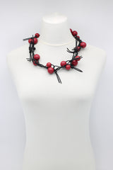 Round Beads on Leatherette Chain Necklaces Set - Jianhui London