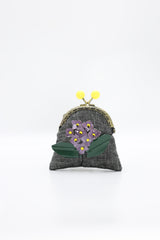 Handmade Small Purses - Recycled Charcoal Denim Lilac - Jianhui London