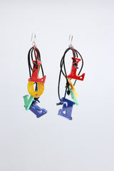 Big LOVE on Leatherette Earrings - Hand-painted - Rainbow - Jianhui London