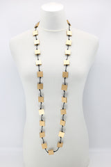 Recycled wood square 5 strand Necklace - Jianhui London