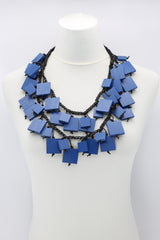 Wooden Squares on Cotton Cord Necklace - Long - Jianhui London