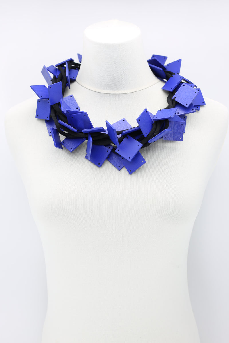 Wooden Squares on Cord Necklaces - Large - Jianhui London