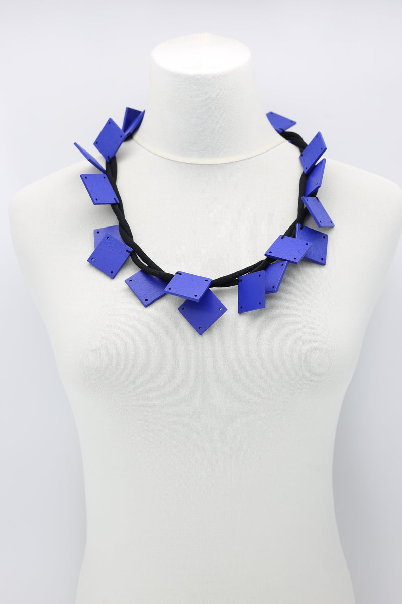 Wooden Squares on Cord Necklaces - Large - Jianhui London
